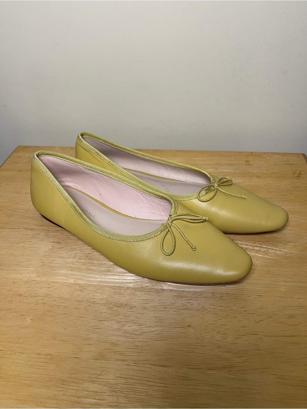 Loeffler Randall Noelle Leather Ballet Flats Butter Yellow Women’s Size 9.5